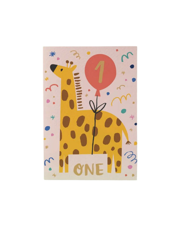 One Giraffe Birthday Card