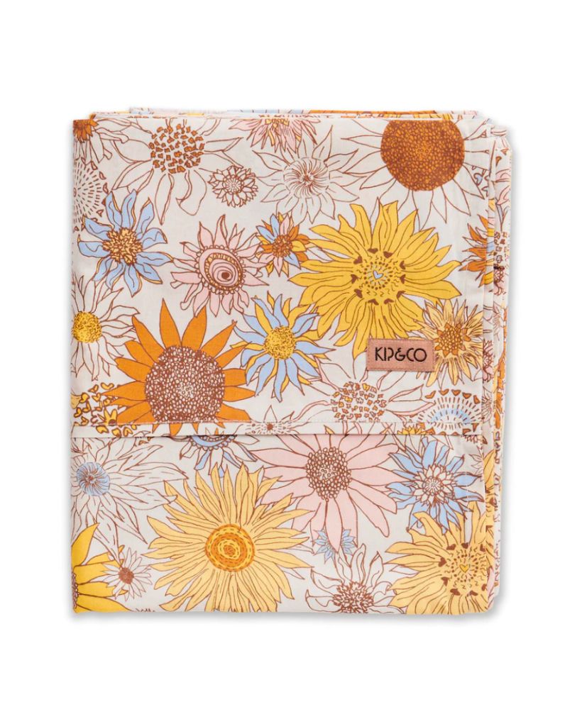 Sunflower Happy Cotton Table Cloth (Flat Sheet)