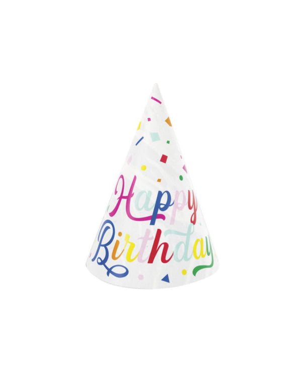 8 Confetti Birthday Party Hats