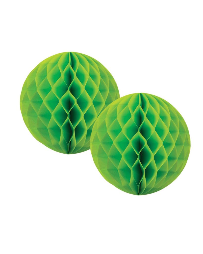 Small Lime Green Honeycomb Ball 2 Pack