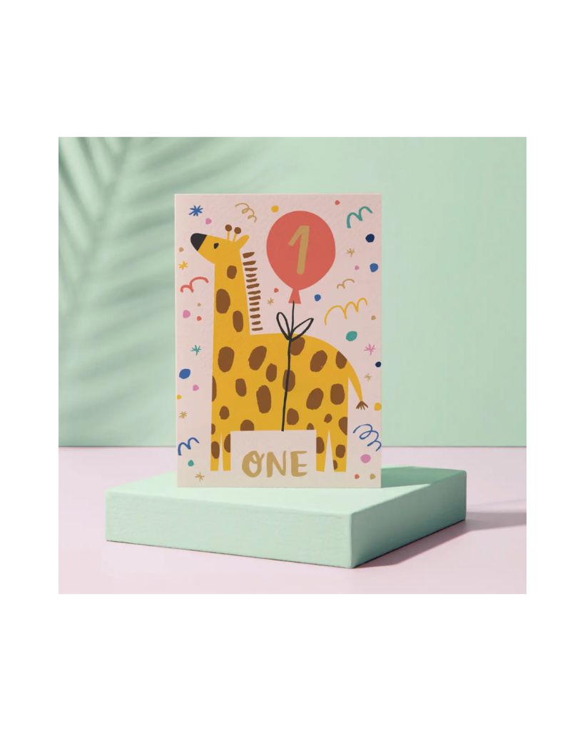 One Giraffe Birthday Card