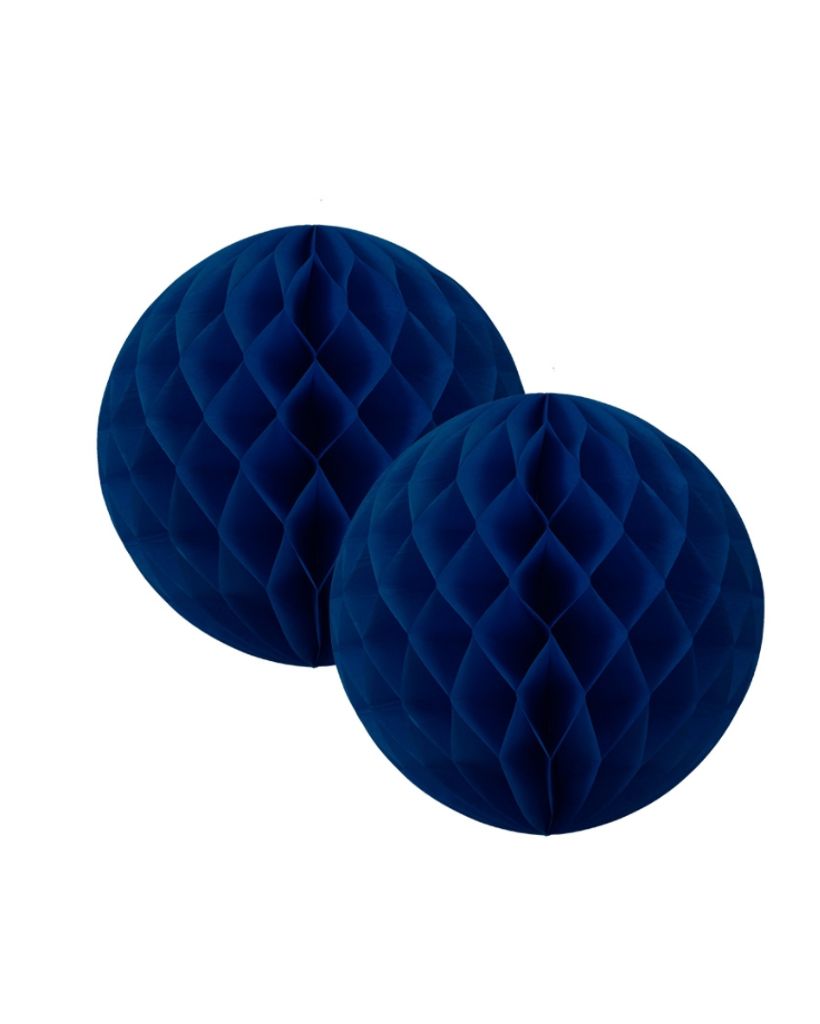 Small Navy Honeycomb Ball 2 Pack