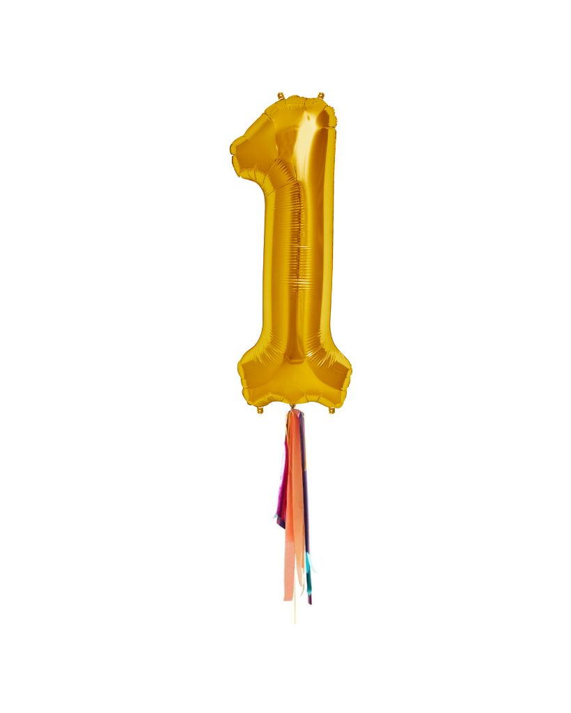 86cm Gold Number Balloons Filled with Helium