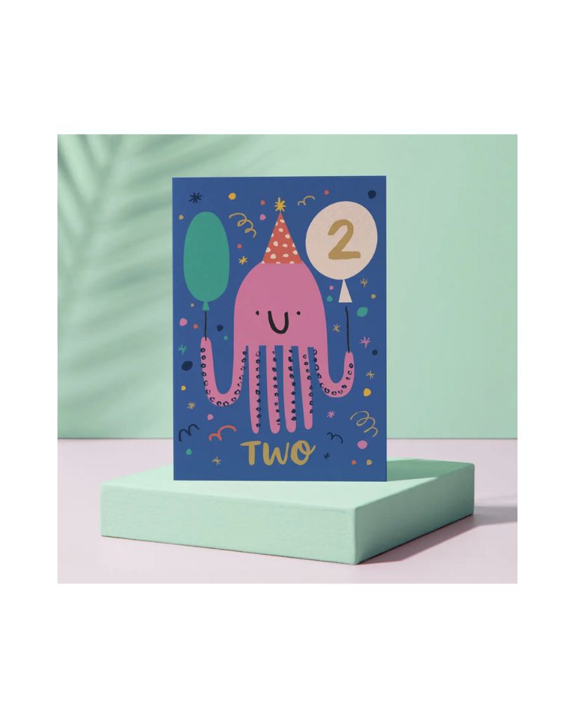 Two Octopus Birthday Card