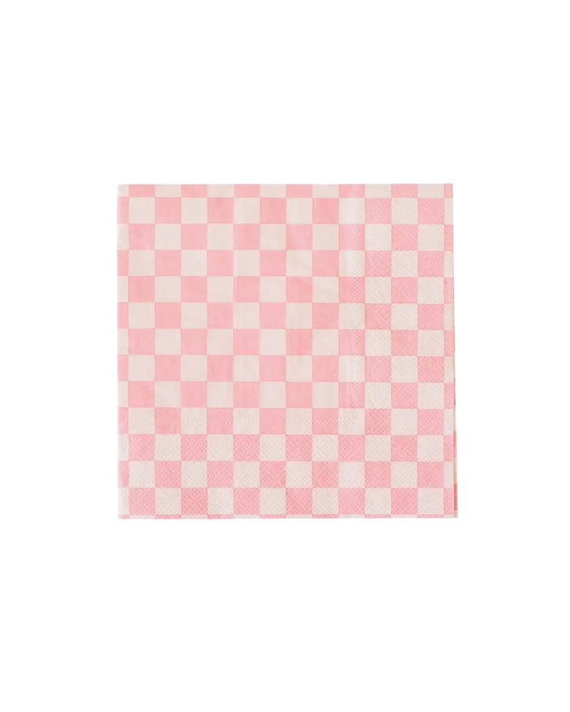 Pink Check Napkins