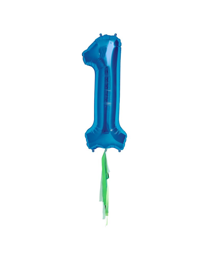 86cm Blue Number Balloons with Helium