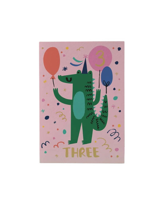 Three Crocodile Birthday Card