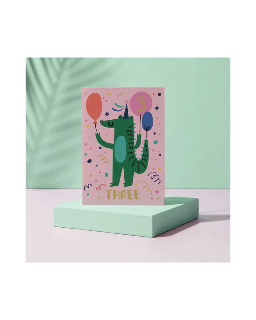 Three Crocodile Birthday Card