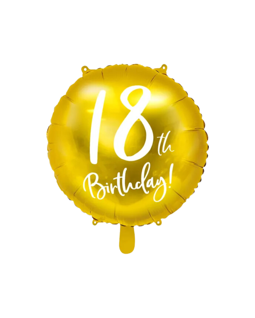 18th Birthday Gold Foil Balloon