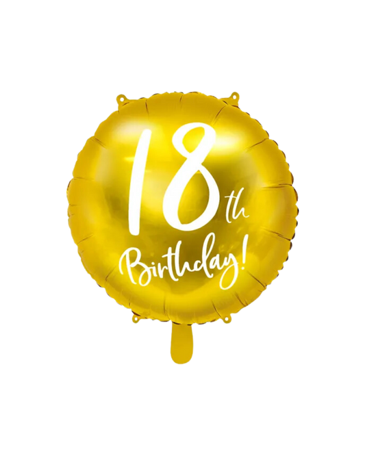 18th Birthday Gold Foil Balloon