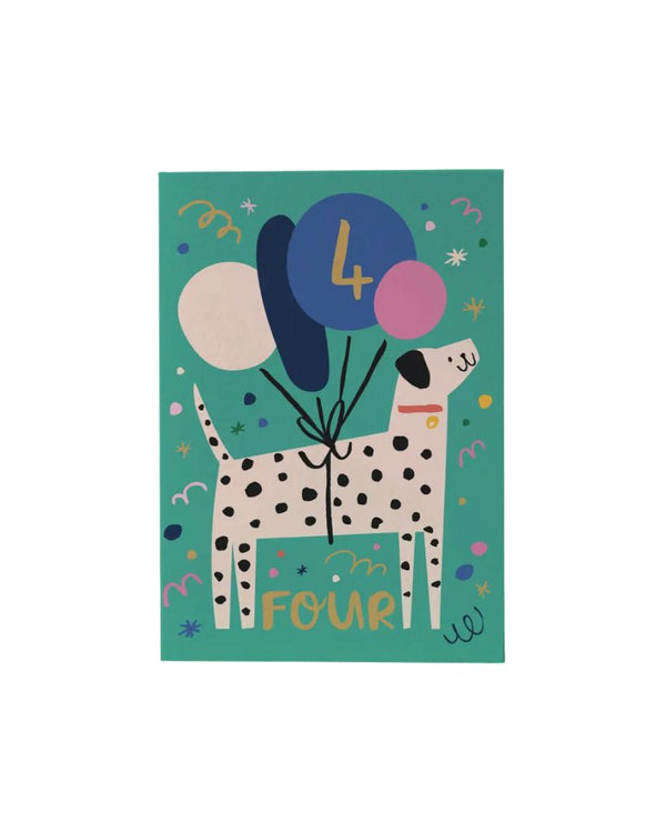 Four Dalmation Birthday Card