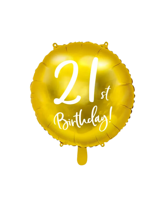 21st Birthday Gold Foil Balloon