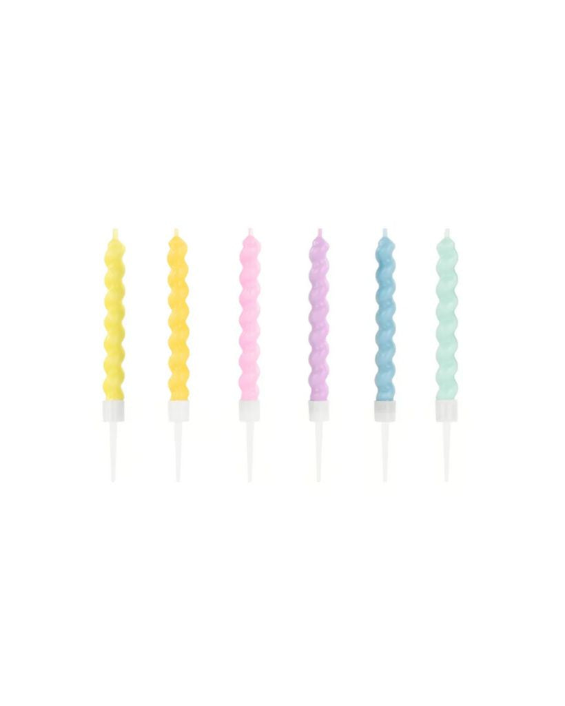 Twisted Pastel Rainbow Candles