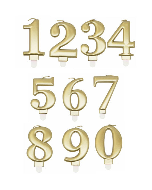 Gold Number Candles