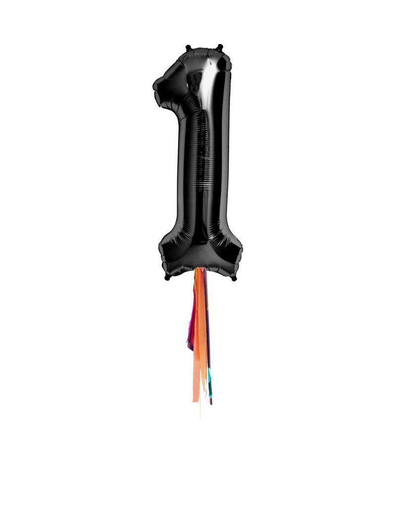 86cm Black Number Balloons Filled with Helium