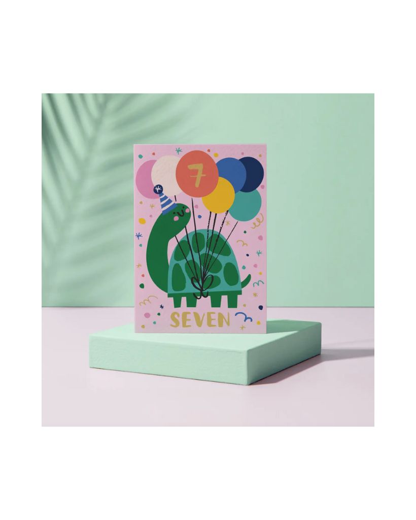 Seven Turtle Birthday Card