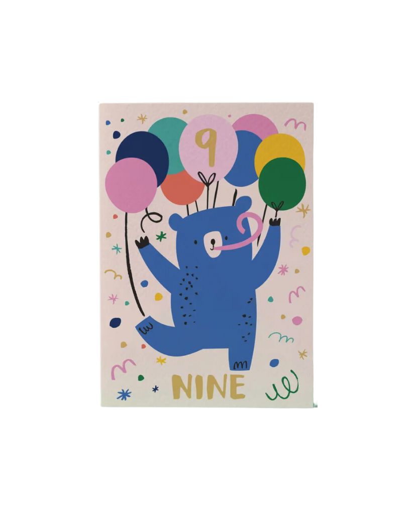 Nine Bear Birthday Card