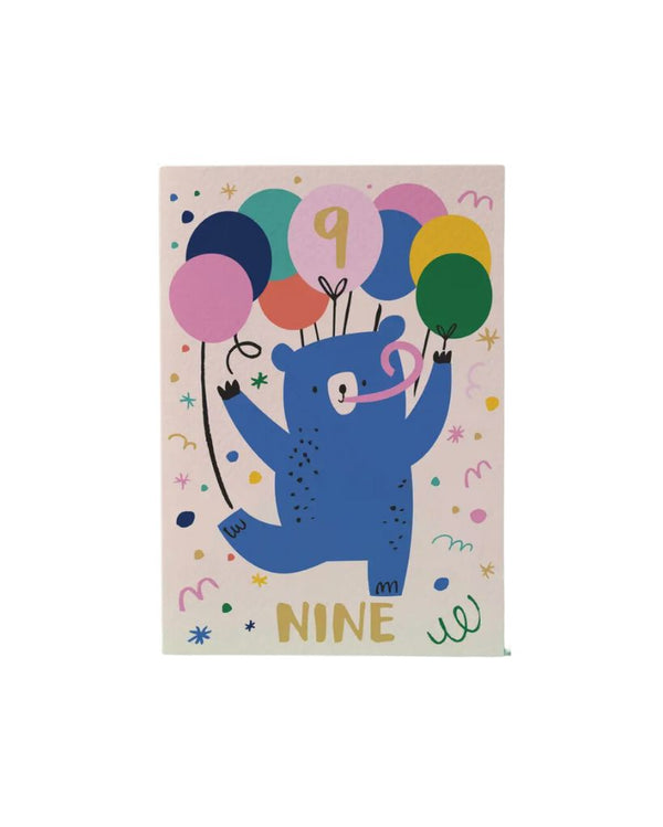 Nine Bear Birthday Card