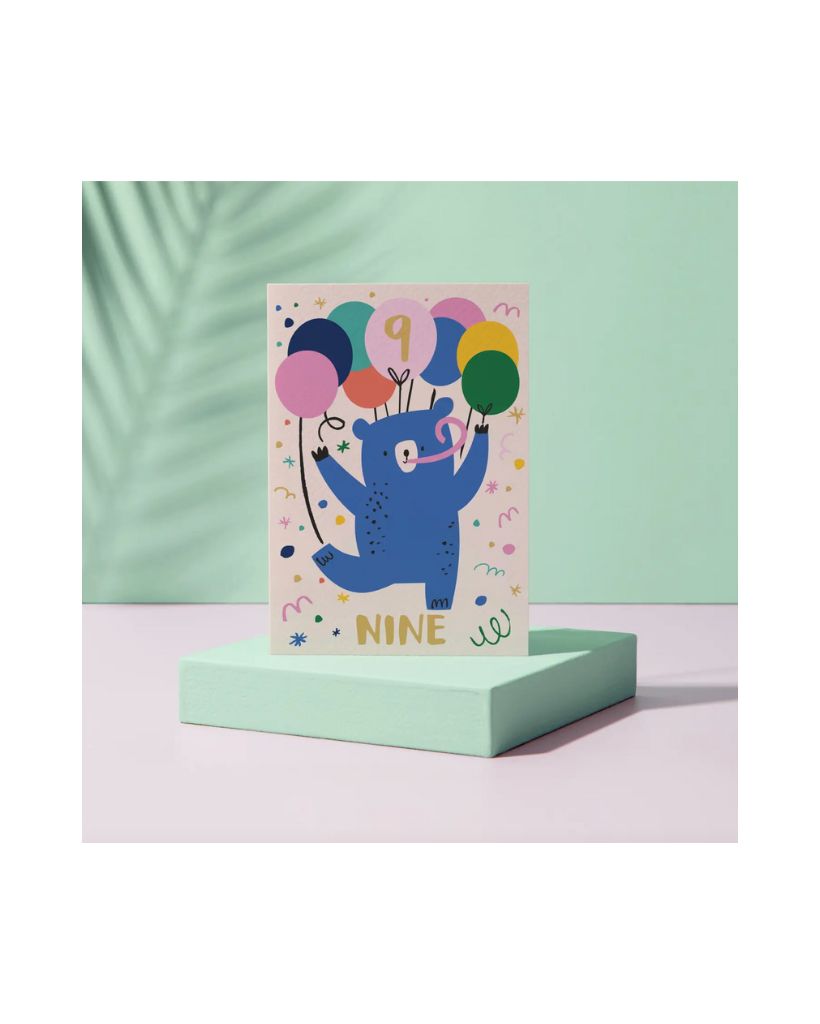 Nine Bear Birthday Card