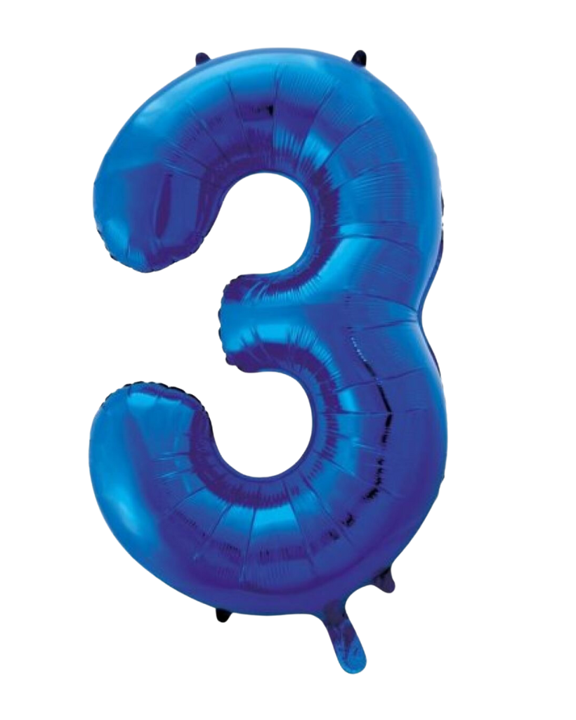 86cm Blue Number Balloons