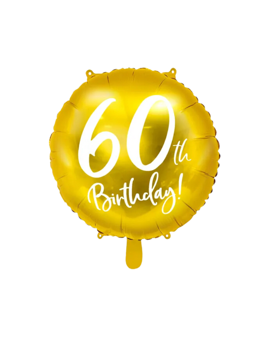 60th Birthday Gold Foil Balloon