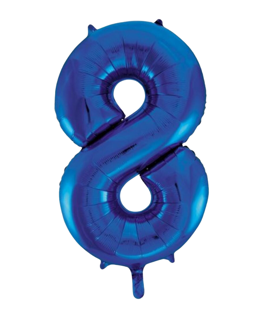 86cm Blue Number Balloons