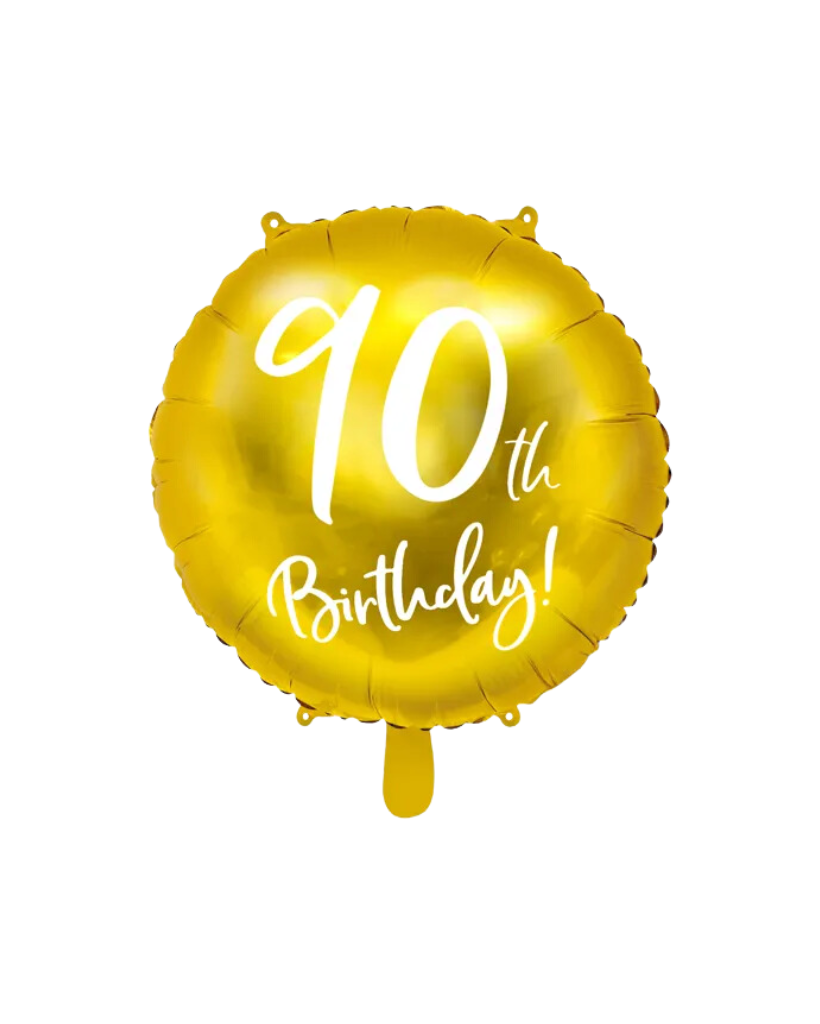 90th Birthday Gold Foil Balloon