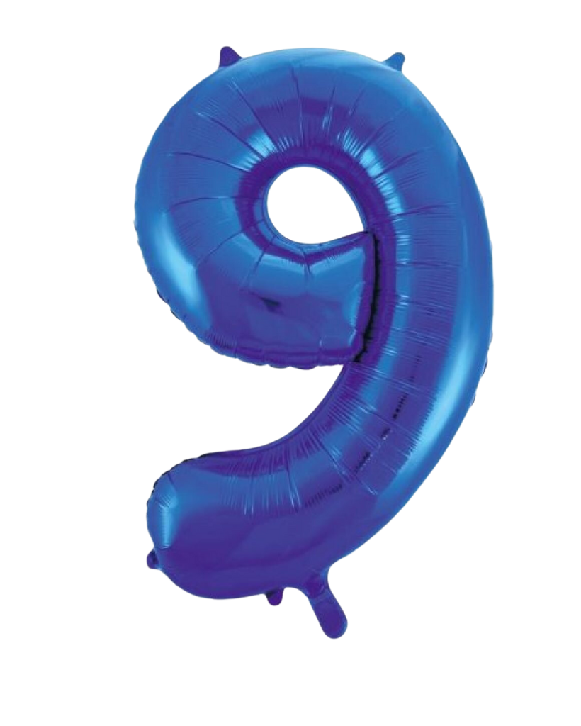 86cm Blue Number Balloons