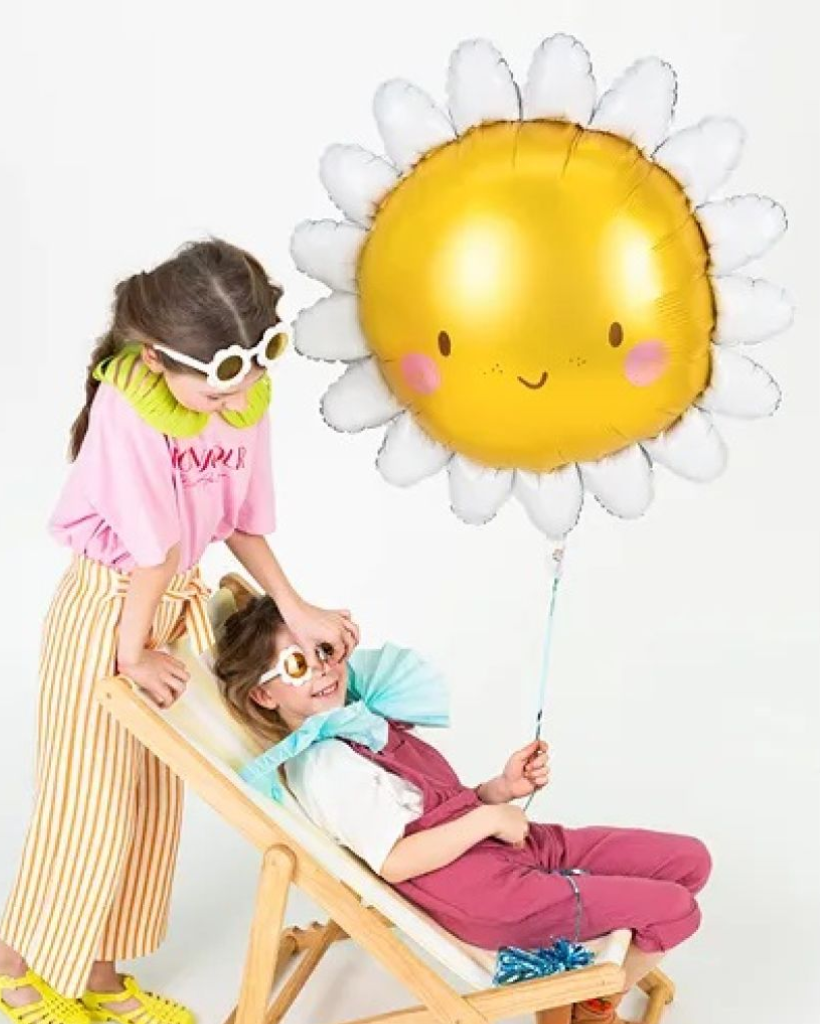 Happy Daisy Foil Balloon Filled with Helium