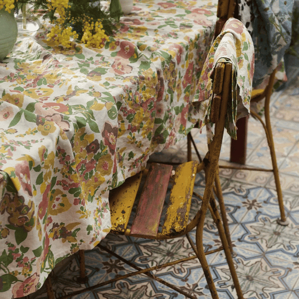 Marianne Floral Linen Table Cloth
