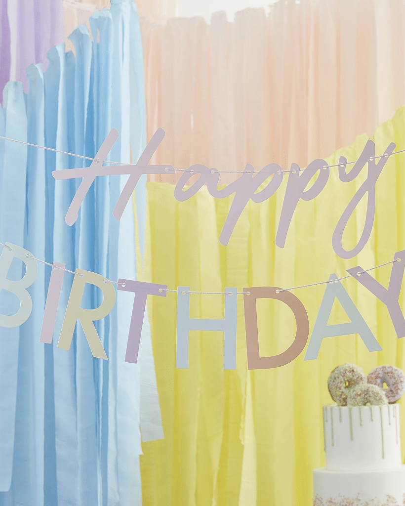 Pastel Happy Birthday Bunting Banner