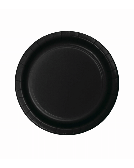 Large Black Paper Plates (NPC)