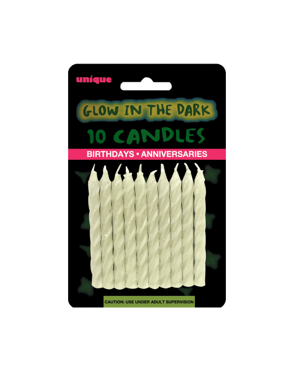 Glow in the dark candle for halloween or neon party