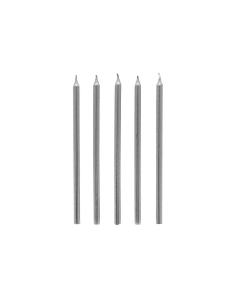 Tall Silver Birthday Candles