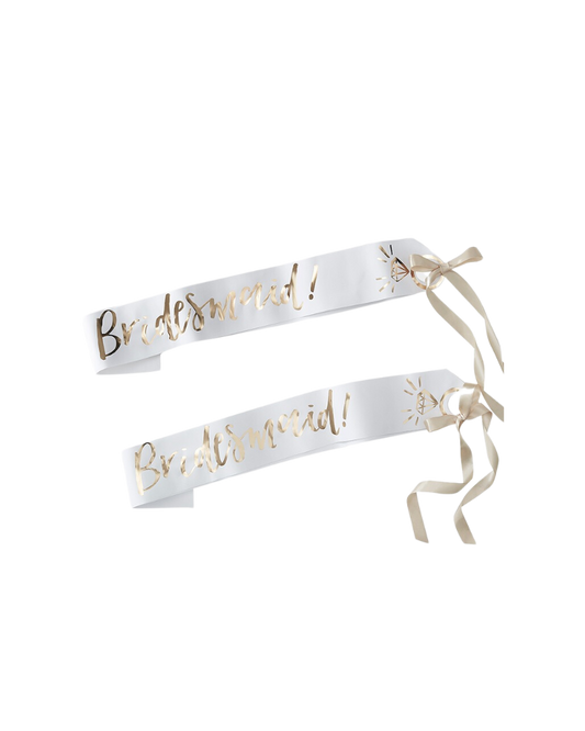 bridesmaid hens party sashes on sale at poppies for grace