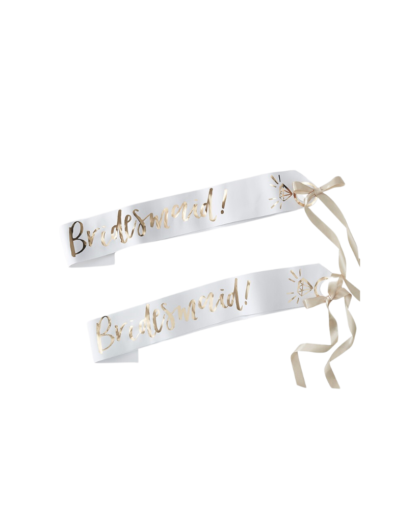 bridesmaid hens party sashes on sale at poppies for grace