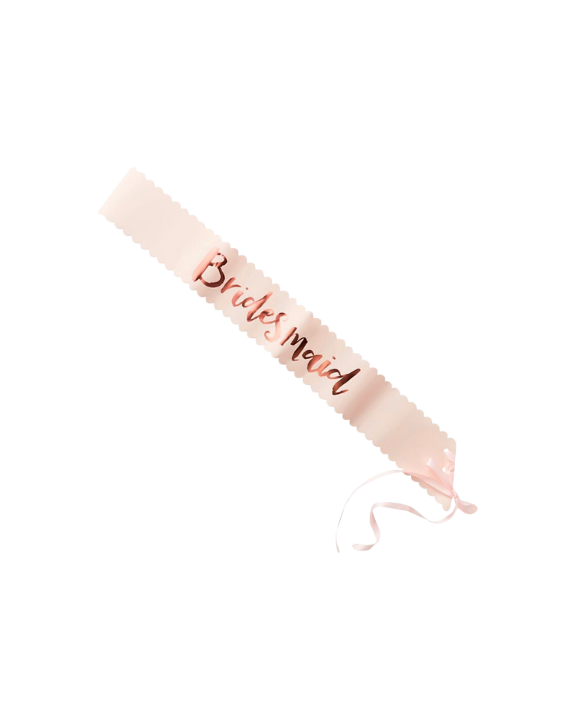 Bridesmaid Sashes Pink & Rose Gold 2pk