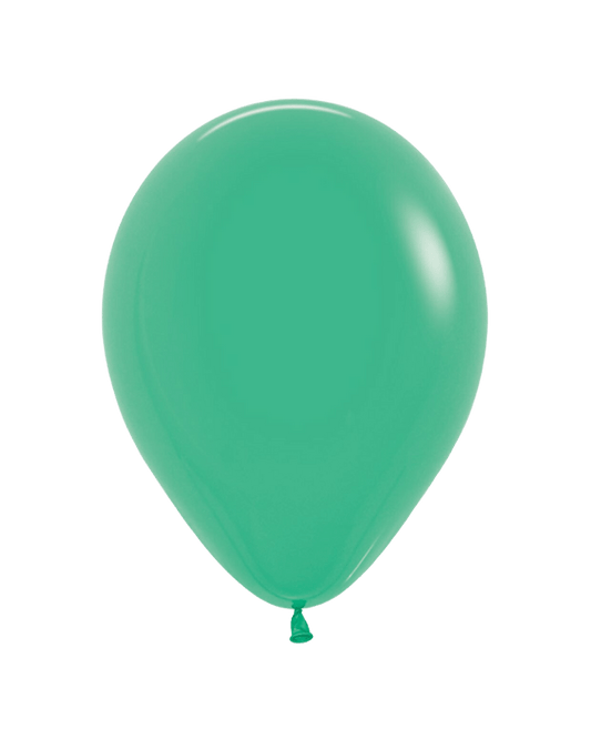 5 Flat Green Standard Balloons