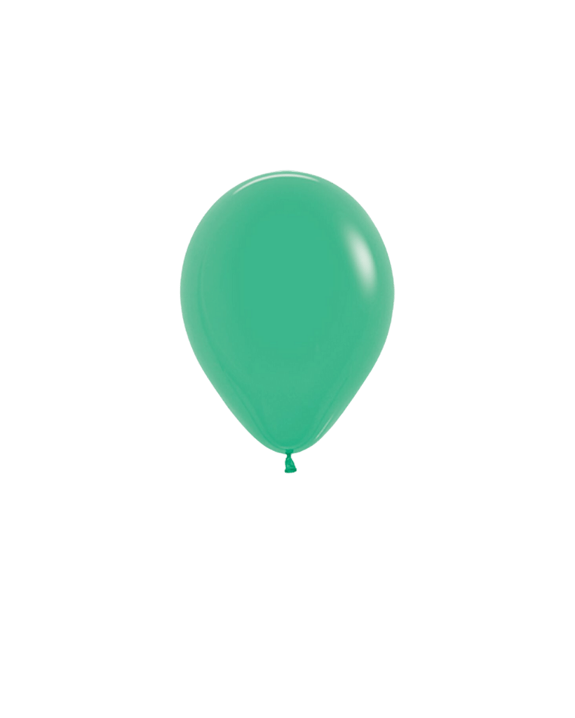 5 Flat Green Mini Balloons