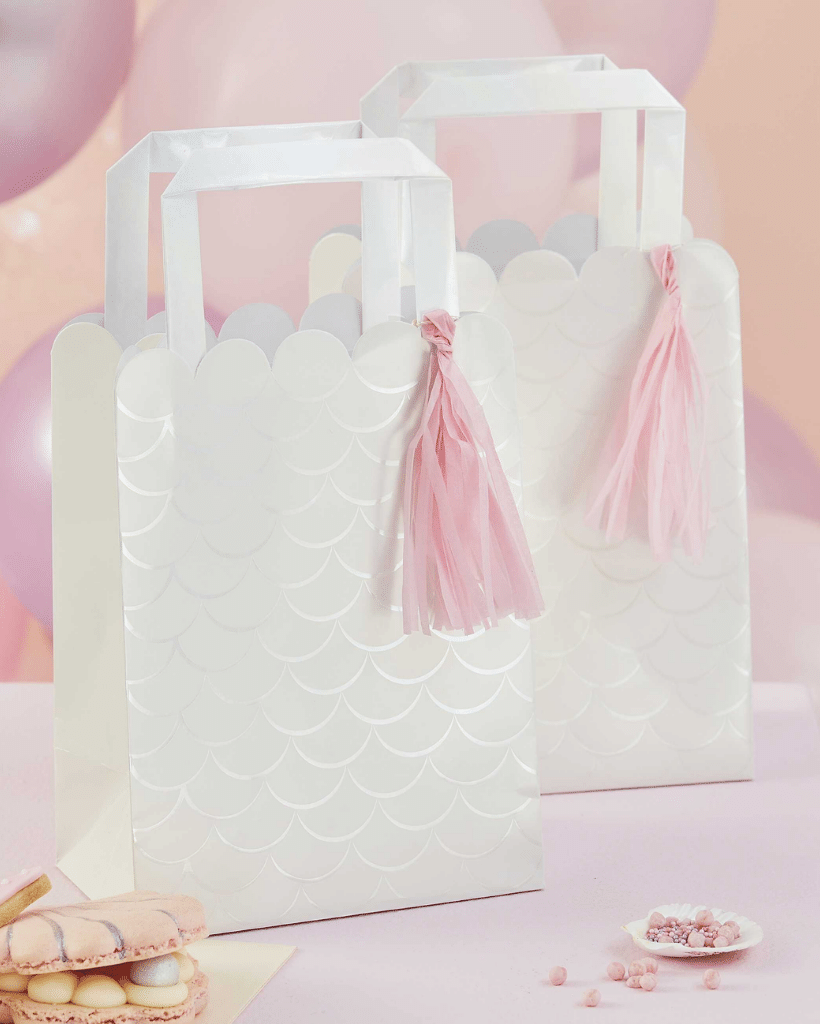 Pearlised Mermaid Scales Party Bags with Tassels