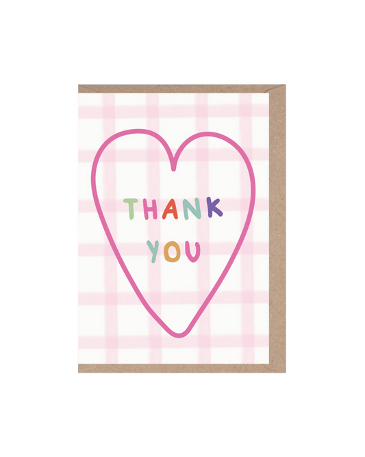 Gingham Thank You Card