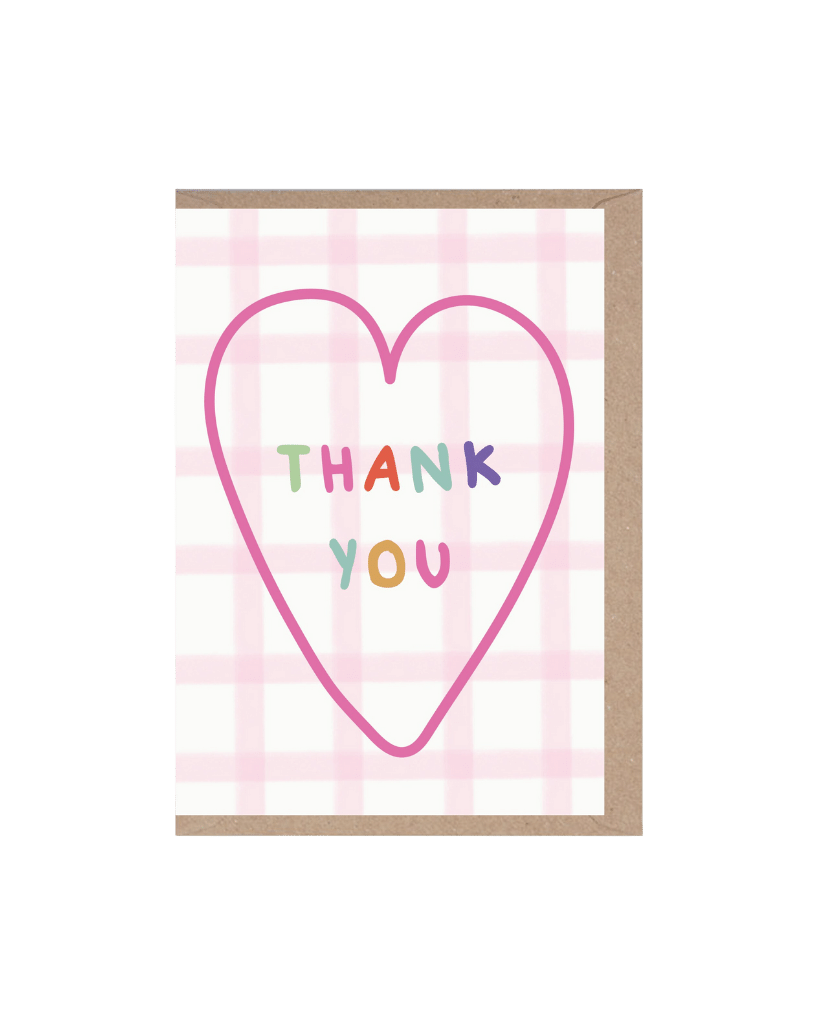 Gingham Thank You Card