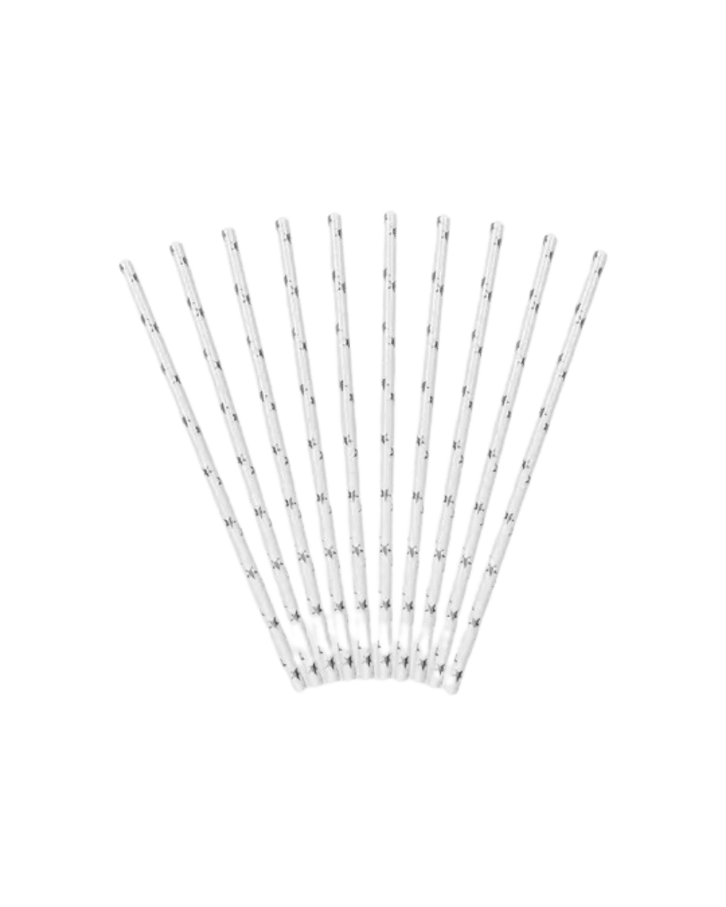 Silver Star Paper Straws