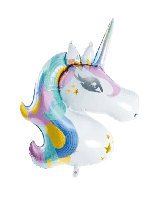 Pastel Rainbow Unicorn Foil Balloon Filled with Helium