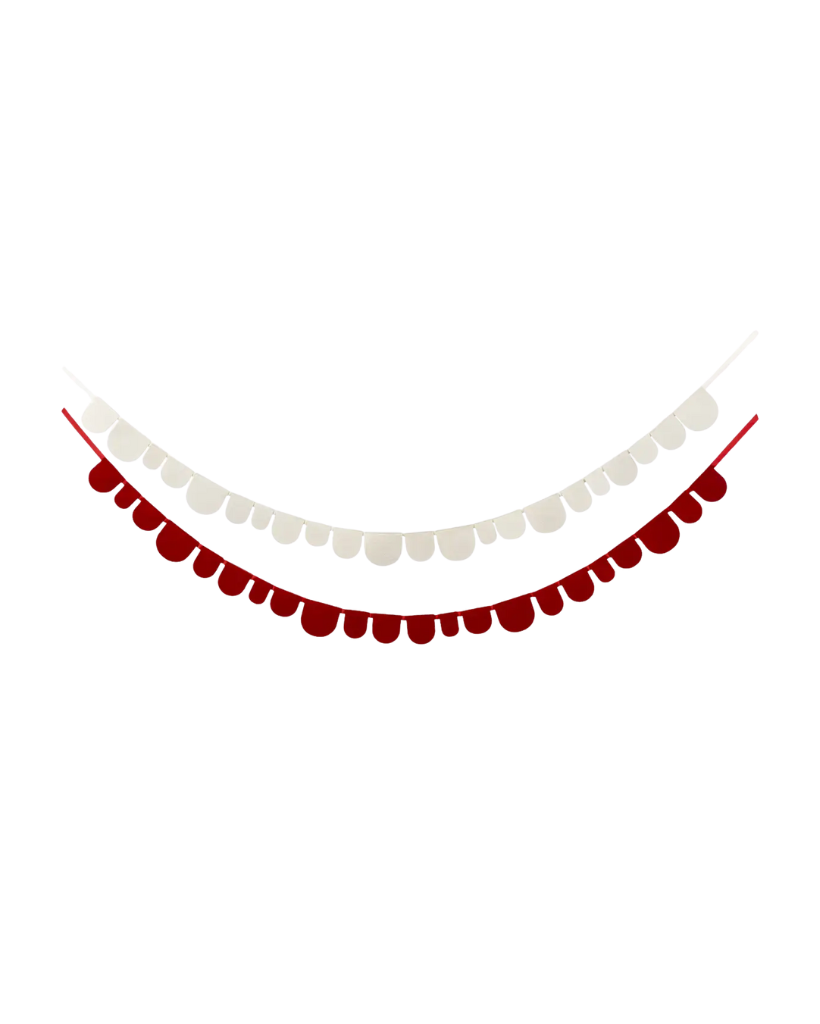 Red & Cream Felt Scalloped Banner Set