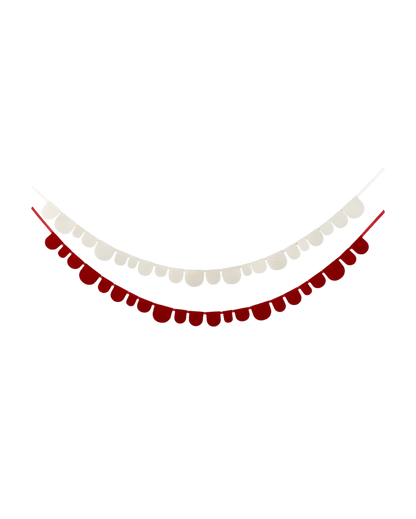 Red & Cream Felt Scalloped Banner Set
