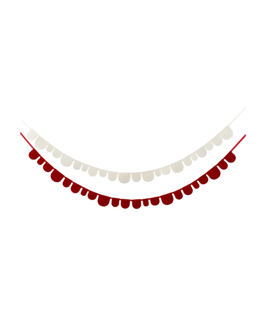 Red & Cream Felt Scalloped Banner Set
