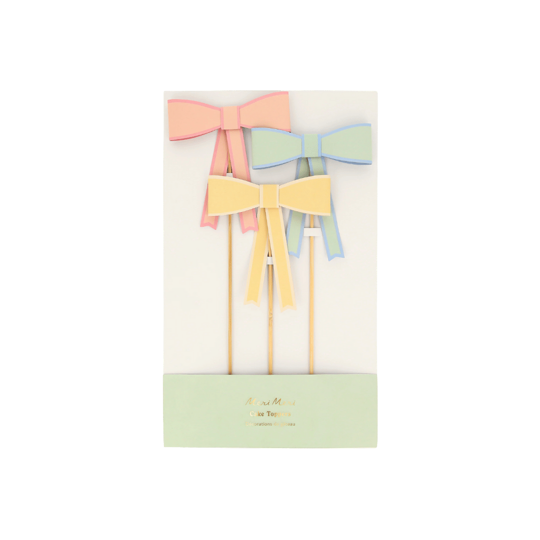 Pastel Bow Cake Toppers