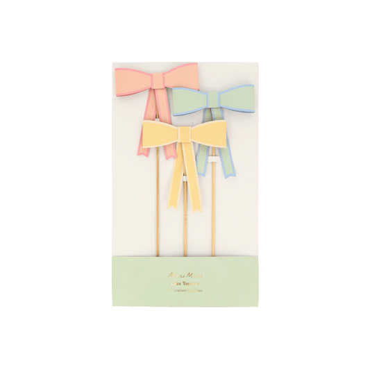 Pastel Bow Cake Toppers