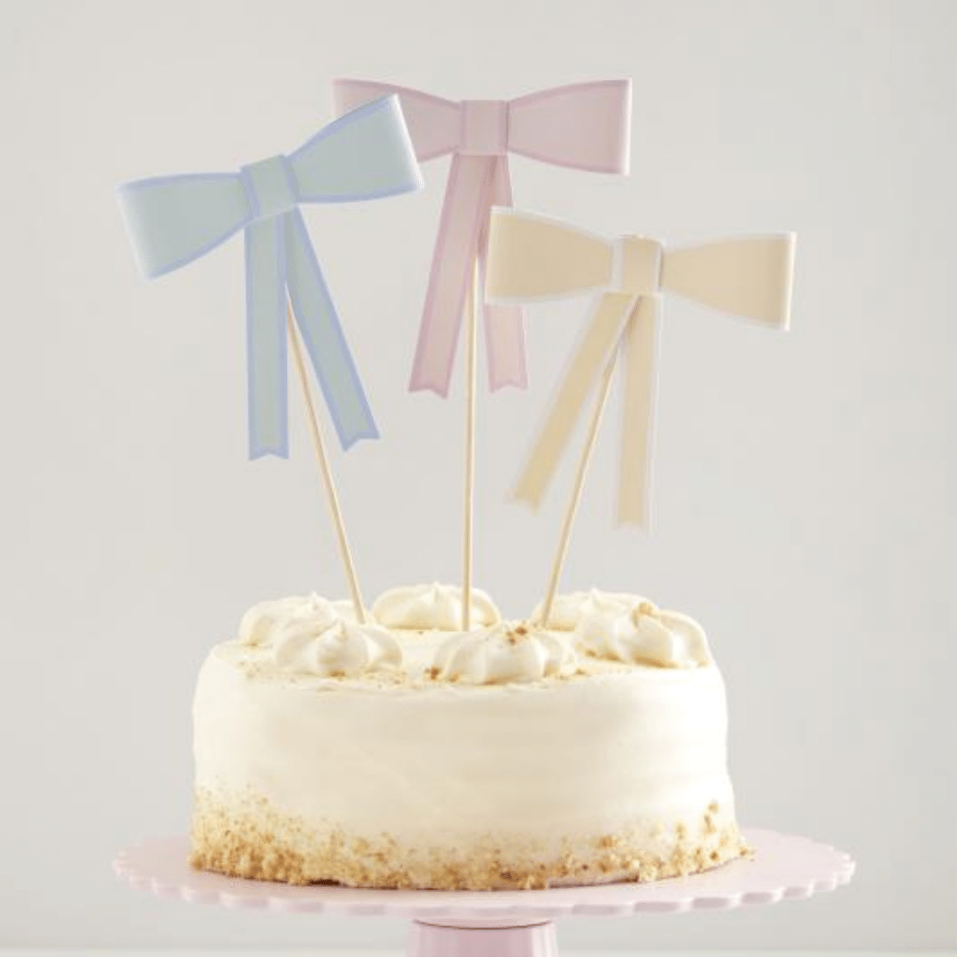 Pastel Bow Cake Toppers